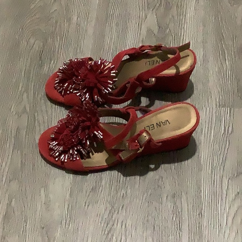 Vaneli Red Suede Women Wedge